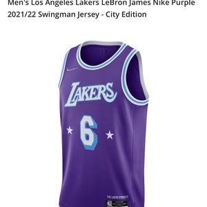 Men's Los Angeles Lakers LeBron James Nike Purple Swingman Jersey -City Edition